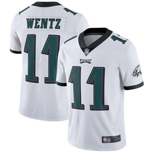 Men Philadelphia Eagles #11 Carson Wentz White Vapor Untouchable NFL Jersey Limited Player Football->women nfl jersey->Women Jersey